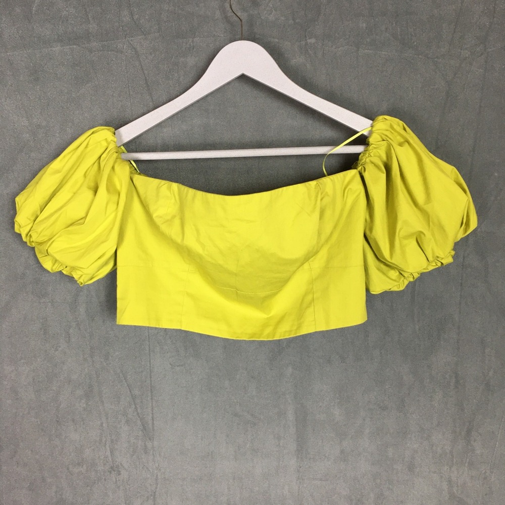 Abercrombie & Fitch Womens Puff Sleeve M NWT Corset Off Shoulder Crop Smock Top